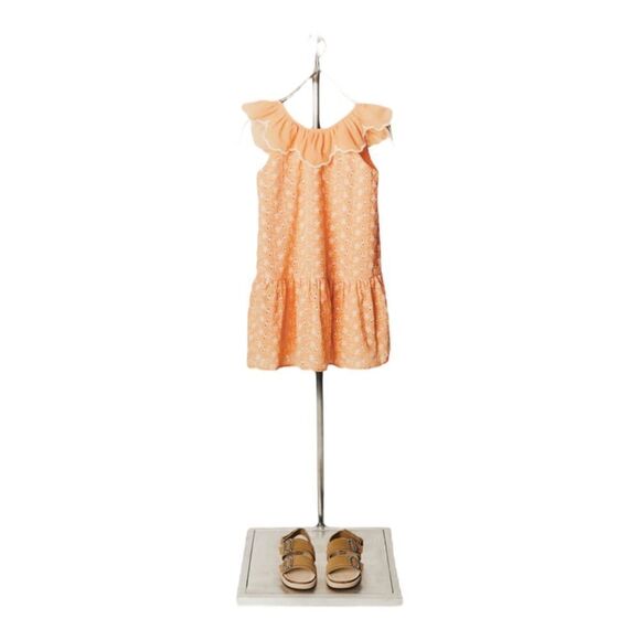 ZARA Kids | Tangerine | EMBROIDERED DRESS - Picture 5 of 9
